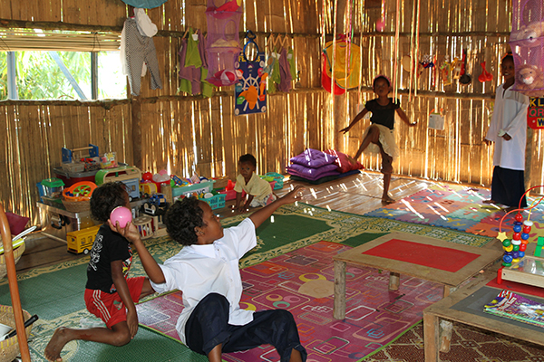 The children of Kampung Chuweh playing in the play center
